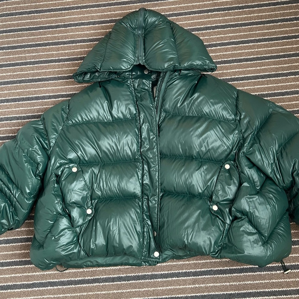 Money Packing Green Puffer Jacket, oversized and excellent condition